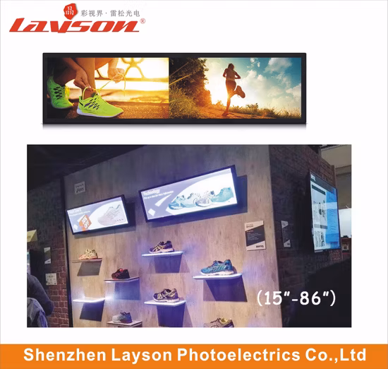 24-дюймовый сверхширокий растянутый рекламный медиаплеер, сеть Wi-Fi, цифровые вывески, мультимедийный светодиодный монитор, полноцветный ЖК-дисплей